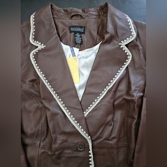 NWT - Leather Dialogue Brown Jacket - Size 1X - Picture 6 of 9